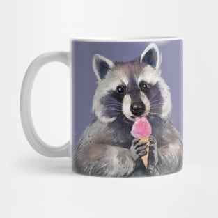 Raccoon eating ice cream Mug